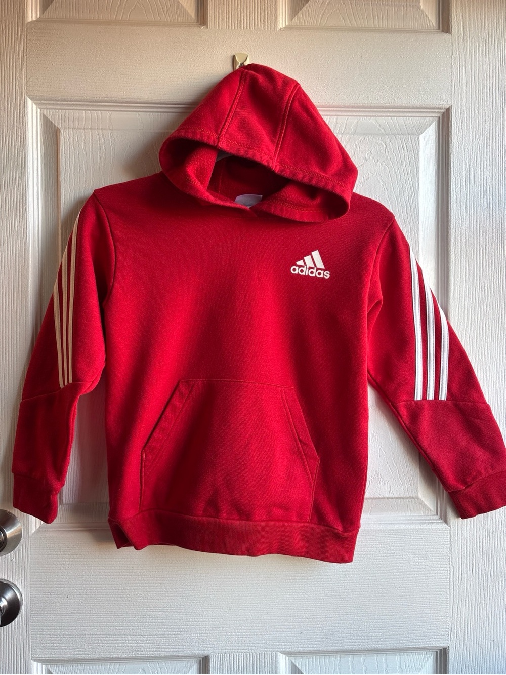 ADIDAS | Kids' Red Hooded Pullover Sweatshirt - Size 7